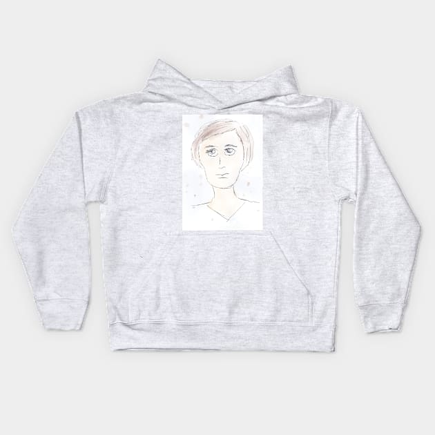 Male, man, portrait, face, hairstyle, face, watercolor, people Kids Hoodie by grafinya